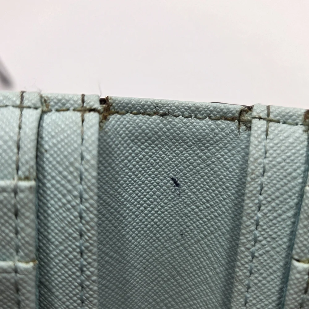 Kate Spade NY Tiffany Blue Saffiano with Gold Logo Crossgrain Bifold